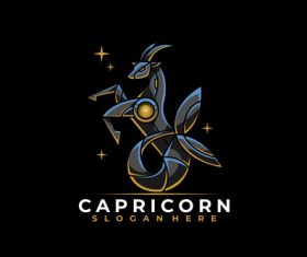Modern Mecha Robotic Zodiac Capricorn Logo