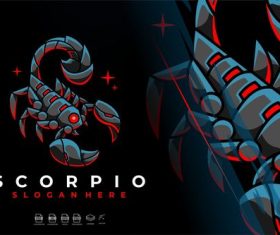 Modern Mecha Robotic Zodiac Scorpio Logo Design vector