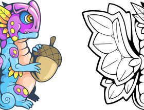 Monster colouring book vector