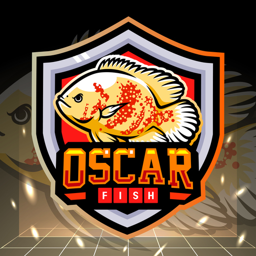 Oscar fish logo design vector