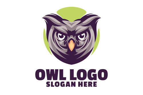 Owl Head Mascot Logo vector