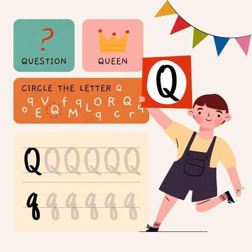 Q letter spelling vector