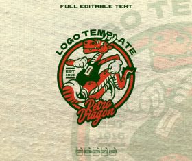 Retro Dragon Mascot Logo Template vector