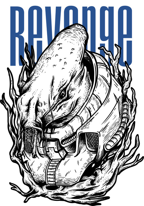 Revenge alien vector t-shirt illustrations