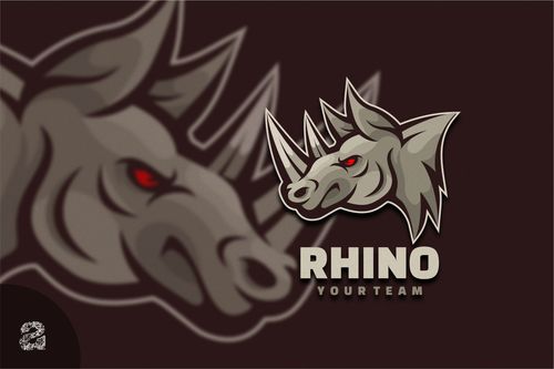 Rhino Head Character Mascot Logo vector