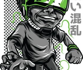 Rocket kid t-shirt design vector