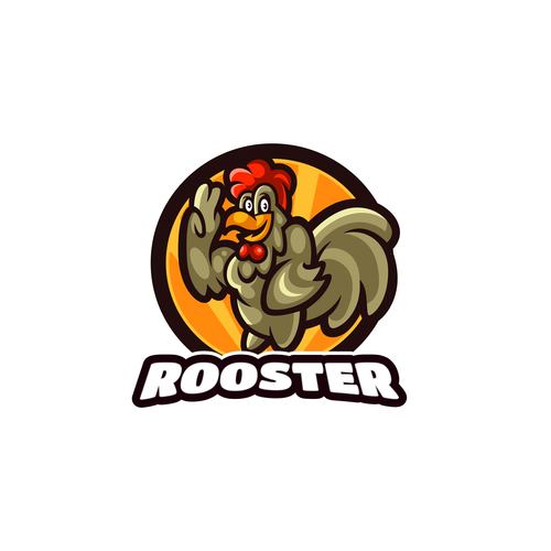 Rooster Cartoon Character Logo Template vector