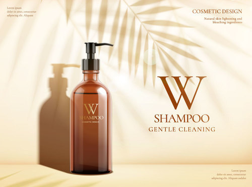 Shampoo ads vector
