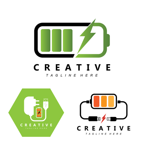 Smartphone charging logo vector