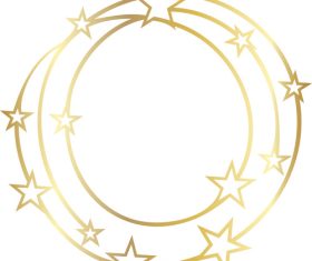 Stars and lines golden frame vector