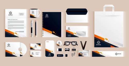 Startup business brand stationery design vector