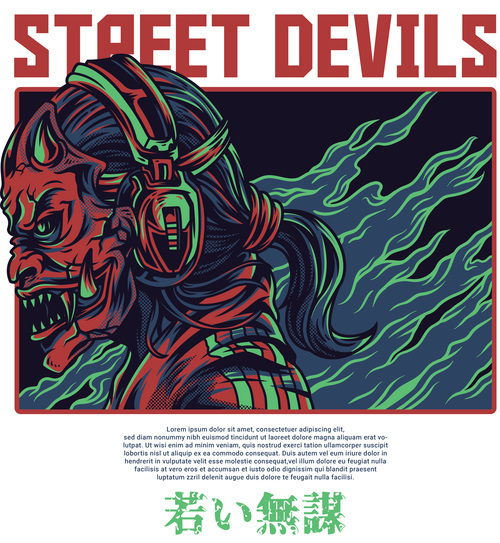 Street devils vector t shirt illustrations
