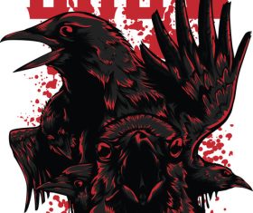 The crow t-shirt design vector