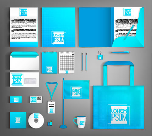 Various corporate identity template vector