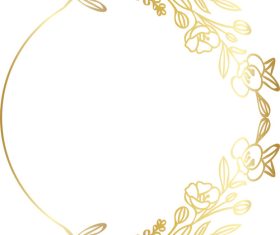 Vector floral golden frame