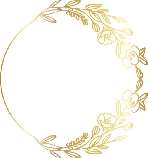 Vector floral golden frame