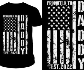 Vintage american flag fathers day t shirt design vector