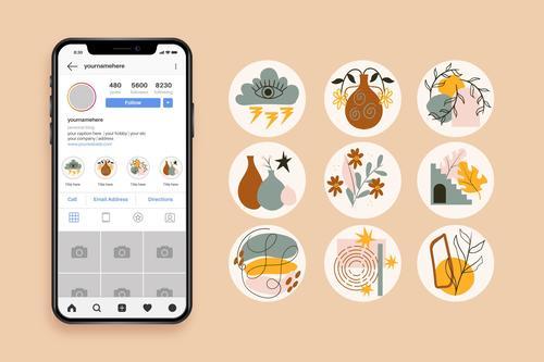 Abstract Instagram icons vector