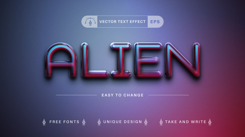 Alien vector text effect