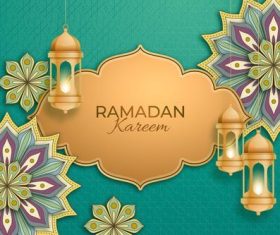 Background illustration ramadan kareem card design vector