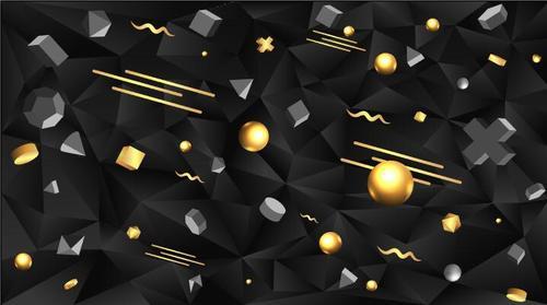 Black and gold background vector