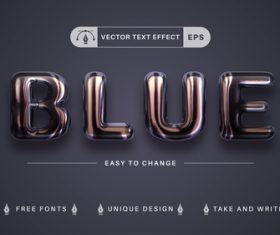 Blue vector text effect