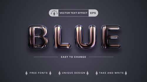 Blue vector text effect