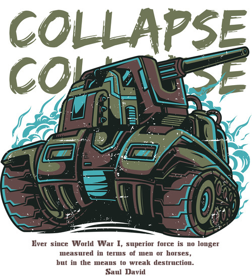 Collapse vector t shirt Illustrations