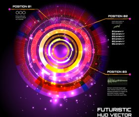 Colorful hud background futuristic vector