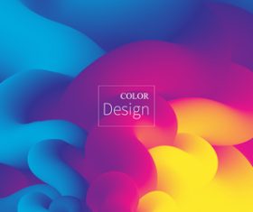 Colorful liquid 3d abstract background vector