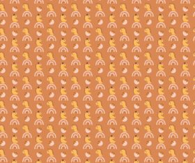 Cute animals background seamless pattern vector