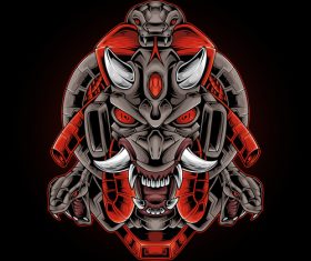 Ddevil snake cyberpunk vector illustration