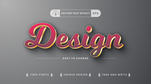 Design editable text effect vector
