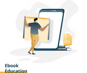 Ebook education flat design vector
