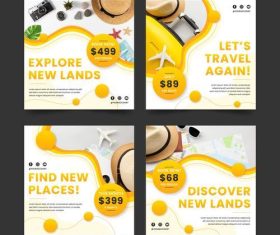 Find new places travel look card vector