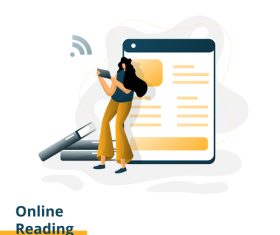 Flat design online education vector