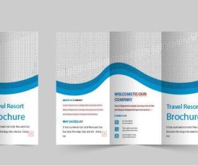 Flat travel trifold brochure template vector