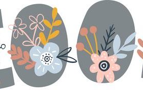 Floral decorative font vector