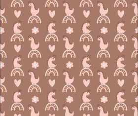 Flowers and dinosaurs seamless pattern vector