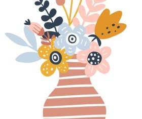 Flowers in vase vector