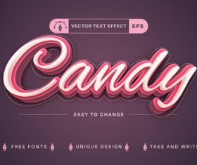 Gandy editable text effect vector