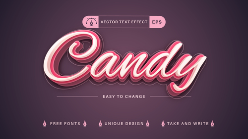 Gandy editable text effect vector