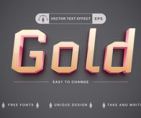Gold vector text effect