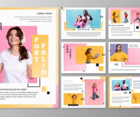 Gradient colored portfolio template vector