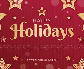 Happy holidays banner red background vector