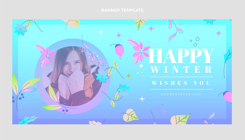 Happy winter wishes you vector