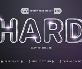 Hard editable text effect vector