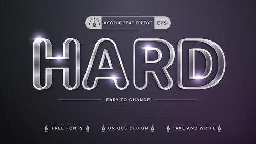 Hard editable text effect vector