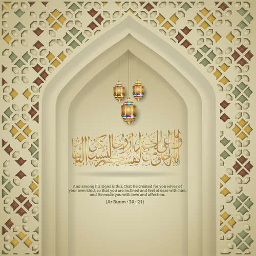 Islamic mosque creative background vector