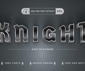 Knight editable text effect vector